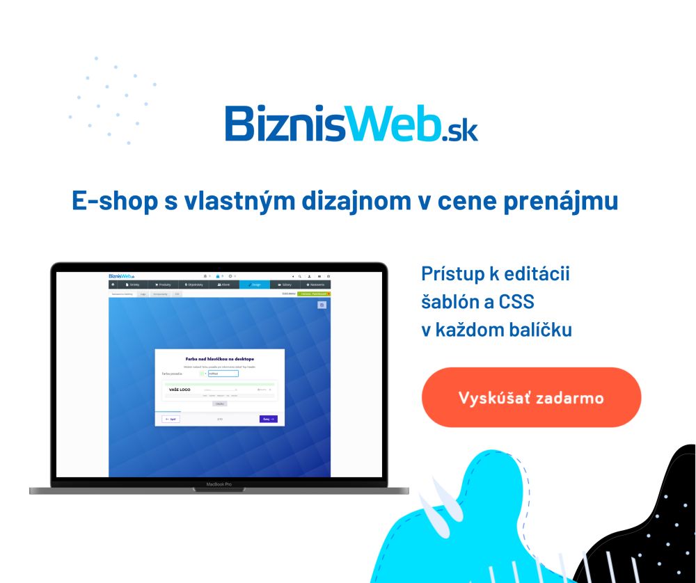 E-shop s vlastným dizajnom v cene prenájmu